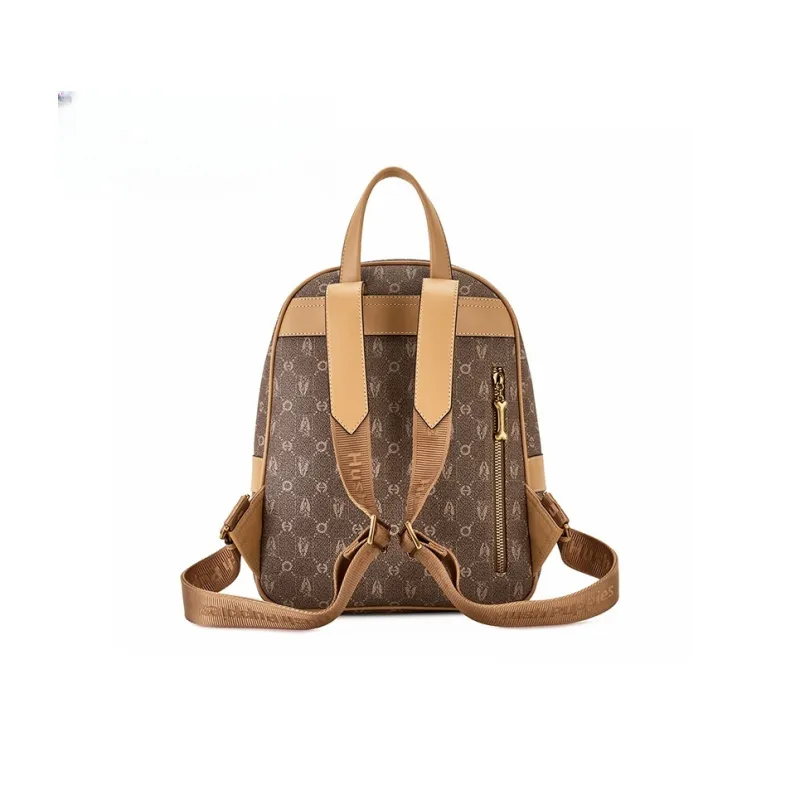 Hush Puppies Synthetic Leather Backpack Large Size Women's Coffee/Khaki/Apricot-6
