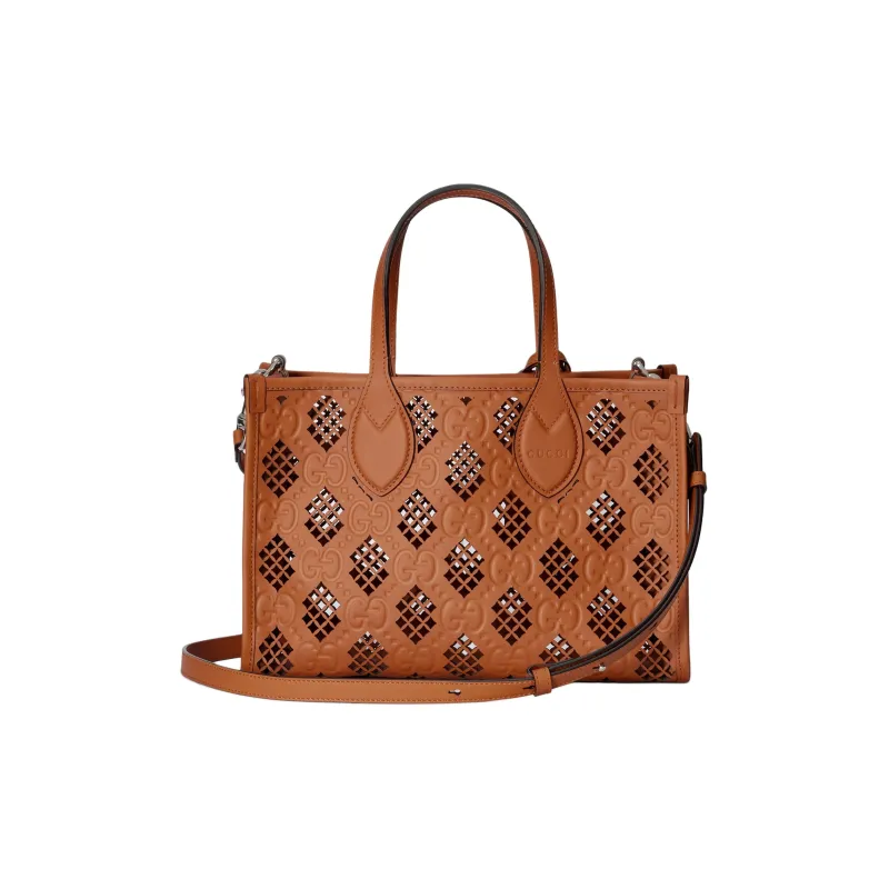 GUCCI Ophidia Leather Tote Bag Shopping Bag Handbag Small Size Women's Light Brown-5