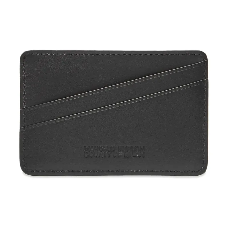 MARCELO BURLON COUNTY OF MILAN Cow Leather Card Holder Regular Unisex Black-1