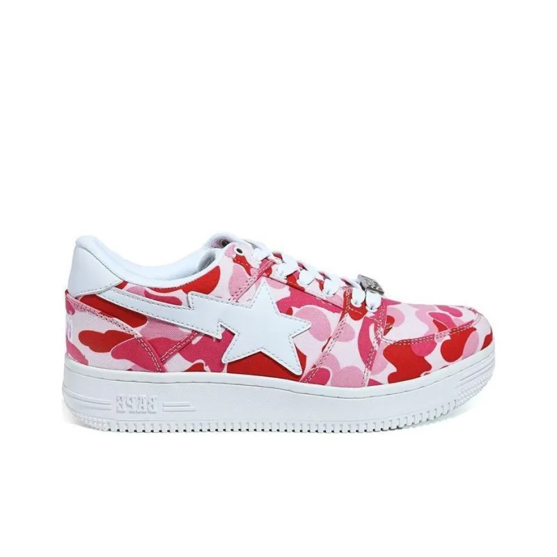 A BATHING APE STA Low Stylish Skateboarding Shoes Women's Pink-1