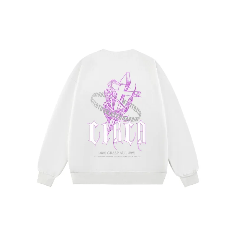 C1RCA American Luxury Streetwear Vintage Cross Letter Logo Print Sweatshirt Unisex-37