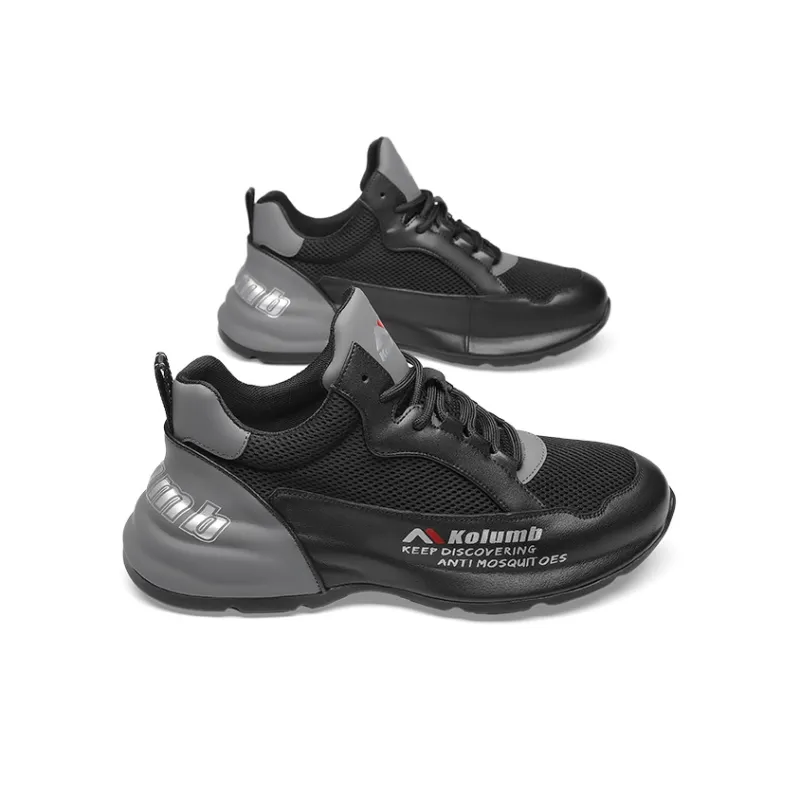 KOLUMB Cushioning Abrasion Resistant Breathable Low Top Outdoor Shoes Men's Black Gray-1