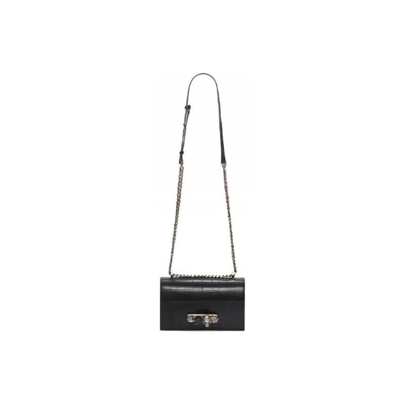 Alexander McQueen Calfskin Chain Bag, Handheld Bag, Shoulder Bag, Crossbody Bag Women's Black-3