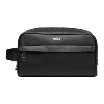 HUGO BOSS Leather Toiletry Bag Men's Black