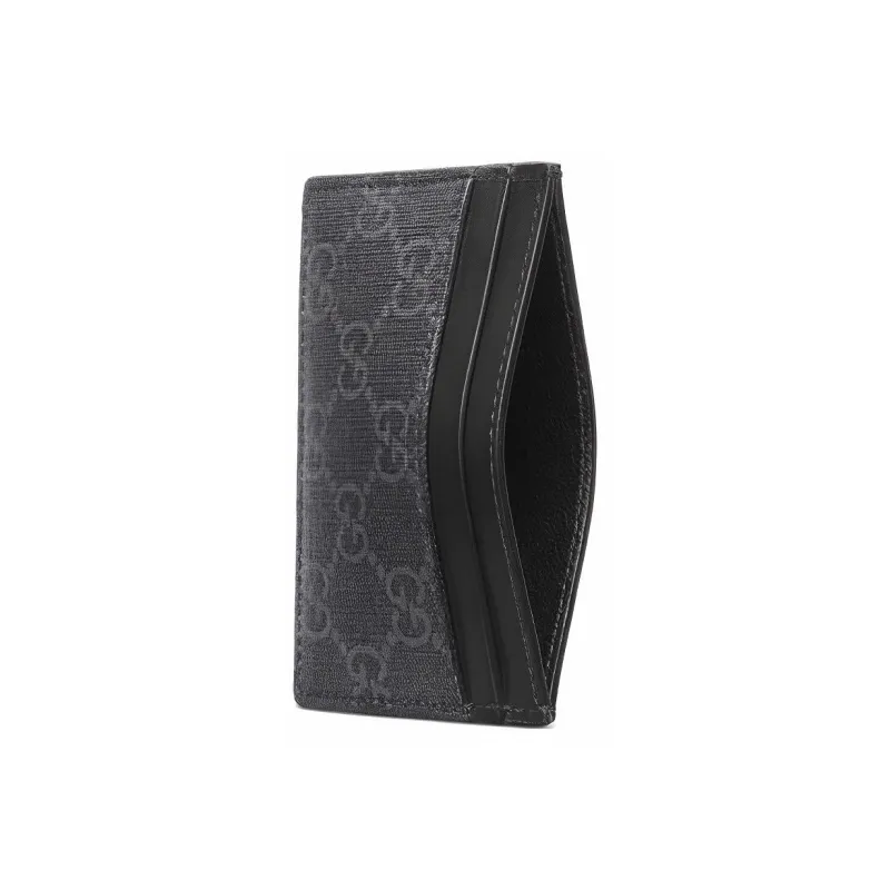 GUCCI Kingsnake Print Gg Supreme Card Holder Black/Red-2