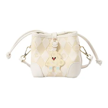 SEM/R PU Bucket Bag, Crossbody Bag Large Size Women's Coffee 50800 Ecru 10301 Pink Tone 01315