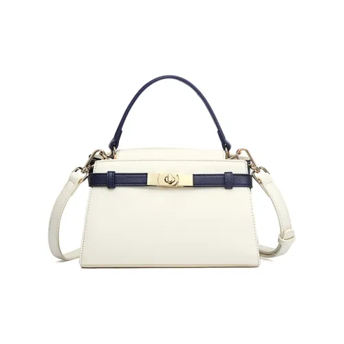 TUCANO Cow Leather Portable Crossbody Bag Shoulder Bag Small Size Women's Ecru/Hepburn Black