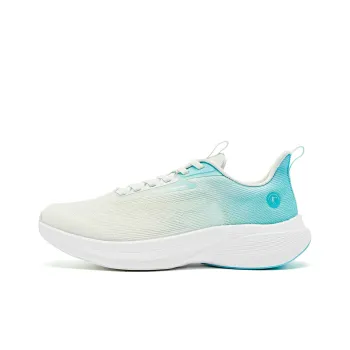 QIAODAN Light Speed 4.0 Running Shoes Men Low-Top Light Transparent Green Lake Blue