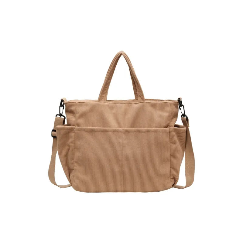 FAMAN Strips Shoulder Bags Handbags Women's Ecru/Black/Khaki/Green-14