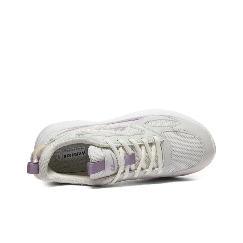 Warrior Durable Breathable Lightweight Low Top Running Shoes Women's Beige Purple-4
