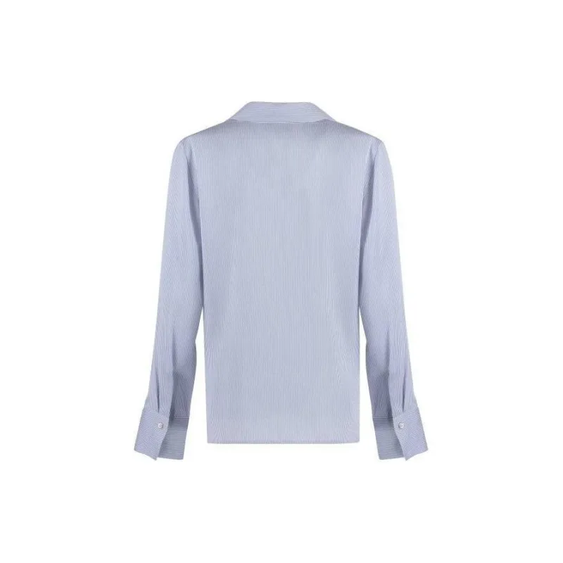 VINCE Micro stripe Silk satin Shirt-1