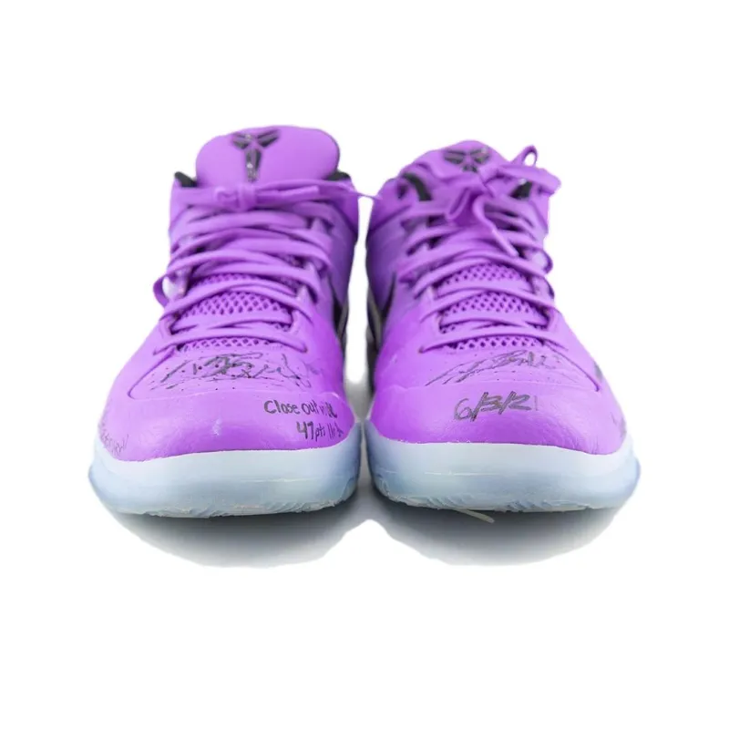 Nike Zoom Kobe 4 PE Cushioning, Slip Resistant, Abrasion Resistant, Rebound Low Top Basketball Shoes Men's Purple-3