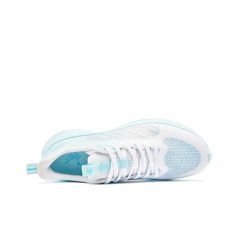 QIAODAN Light LITE Breathable Lightweight Low Top Q LITESPEED Technology Running Shoes Men's White Blue-3