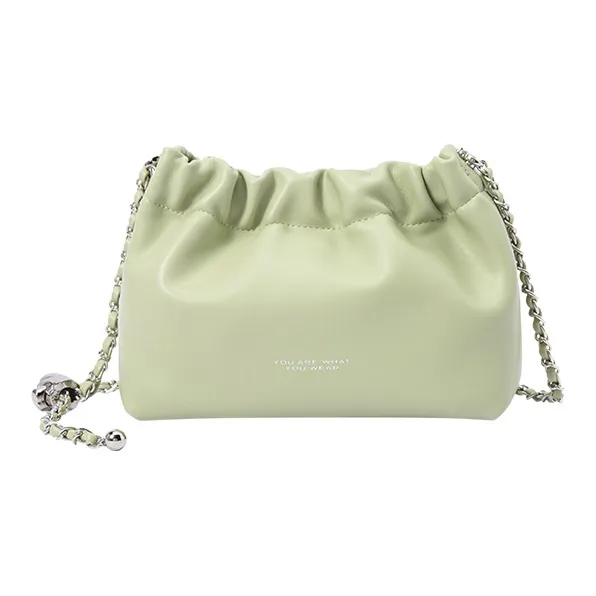 SEM/R Solid Color Synthetic Leather With PU Cloud Tofu Bag Crossbody Bag Small Size Women's Ecru/Pink/Green/Black-0
