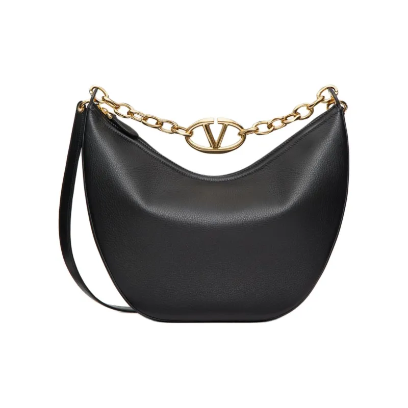 Valentino Vlogo Moon Grained Calfskin Crossbody Bag Shoulder Bag Women's Black-4
