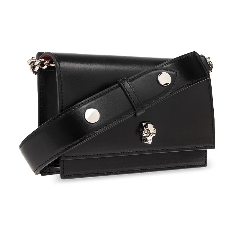 Alexander McQueen Skull Calfskin Crossbody Bag Shoulder Bag Women's Black-1