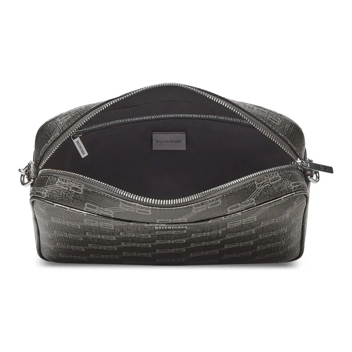 Balenciaga Polyester Cotton Blend Camera Bag, Crossbody Bag, Shoulder Bag Men's Black-6