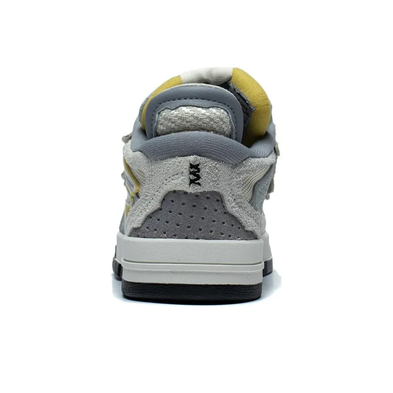 LiNing Wave Pro Non slip Lightweight Low Top Skateboard Shoes Women's White Gray-5
