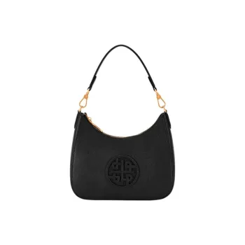 Hush Puppies Special Textured Cow Leather Crossbody Shoulder Bags Women's Black