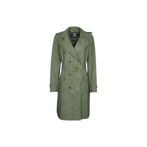 GUESS Trench Coats Women's Green