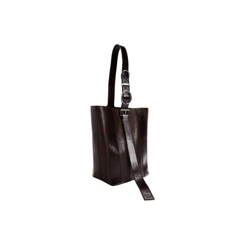 ZARA Cow Leather Tote Bag Shopping Bag Shoulder Bags Women's Brown-1
