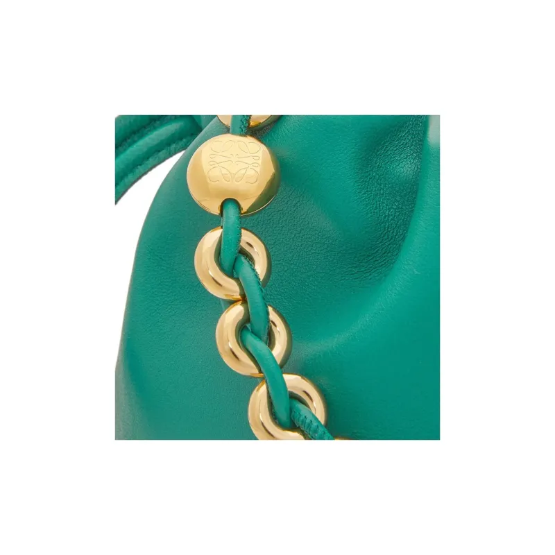 LOEWE Flamenco Nappa Sheepskin One Shoulder Crossbody Clutch Mini Women's Jadeite Green-7