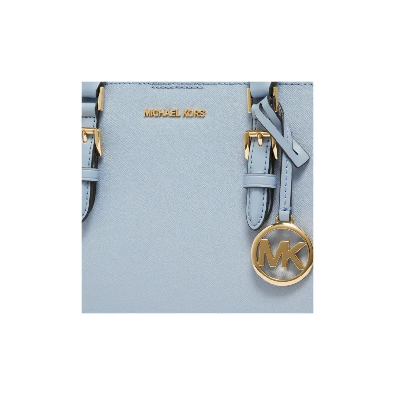 MICHAEL KORS Charlotte Artificial Leather Shoulder Bag, Crossbody Bag, Handbag Medium Size Women's Light Blue-5