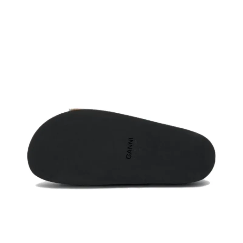 GANNI Slide Slippers Women's Black White-4