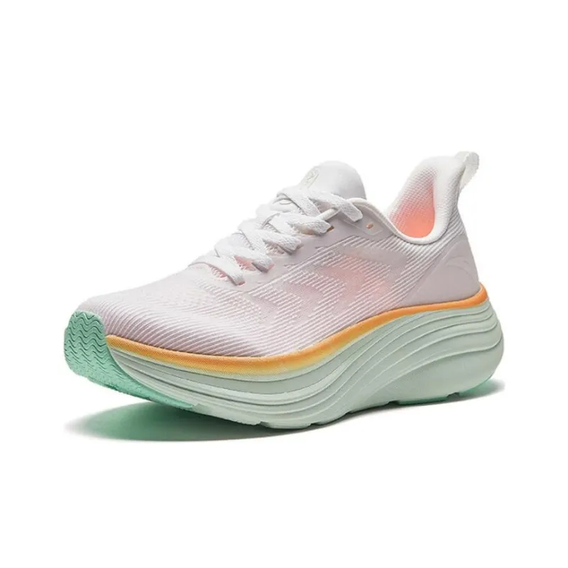 Anta Cushioning Lightweight Low Top Casual Running Shoes Women's Pink Green-1