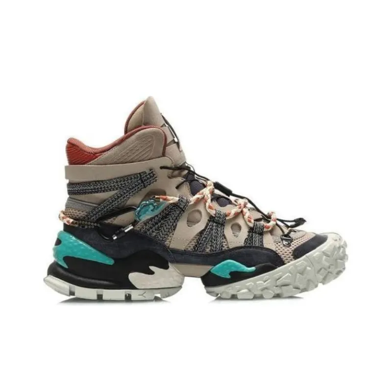 LiNing CF Cushioning, Slip Resistant, Abrasion Resistant, Coverage, Support High Top Casual Shoes Men's Gray Black-1