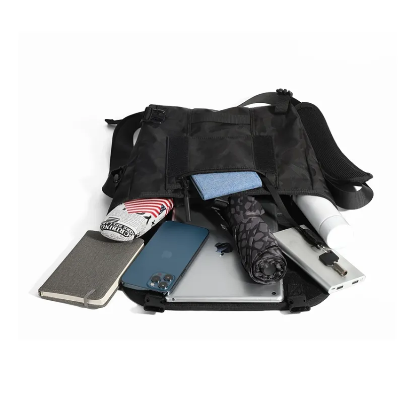 BJIAX Nylon Casual Crossbody Bag Shoulder Bag Regular Men's Black Camouflage-5