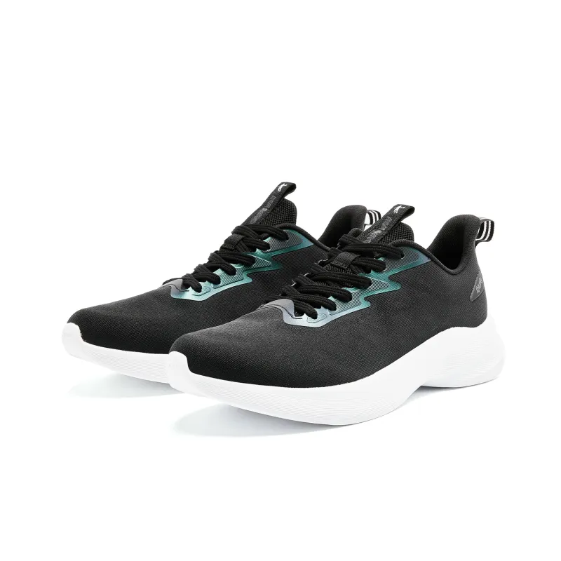 QIAODAN Slip Resistant Breathable Lightweight Low Top Q LITESPEED Technology Running Shoes Men's Black White-2