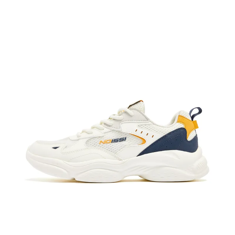 QIAODAN Cushioned Slip-Resistant Breathable Lightweight Low-Top Casual Shoes Men's White Blue-0