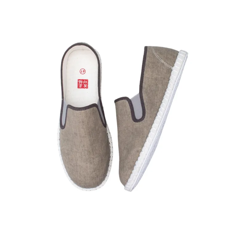 Bian Fumao Multi Layer Sole Low Top Canvas Shoes Men's Brown-4