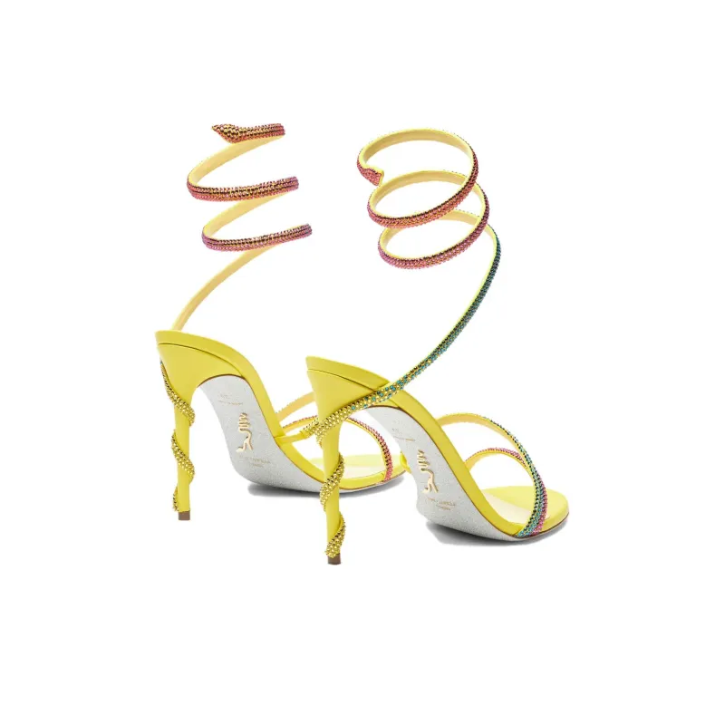 RENE CAOVILLA One Strap Sandals 10.5cm Women's Yellow-3