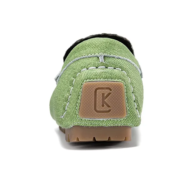 CKVUSAMG Gommino Loafers Men Apple Green/Dark Sky Blue/Beige-4