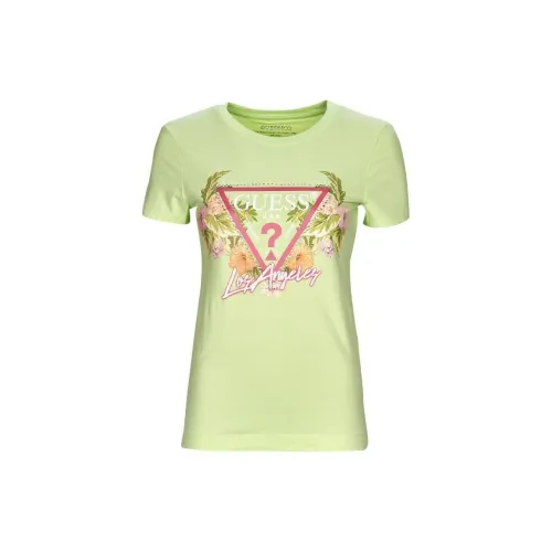 GUESS T-Shirts Women's Light Green