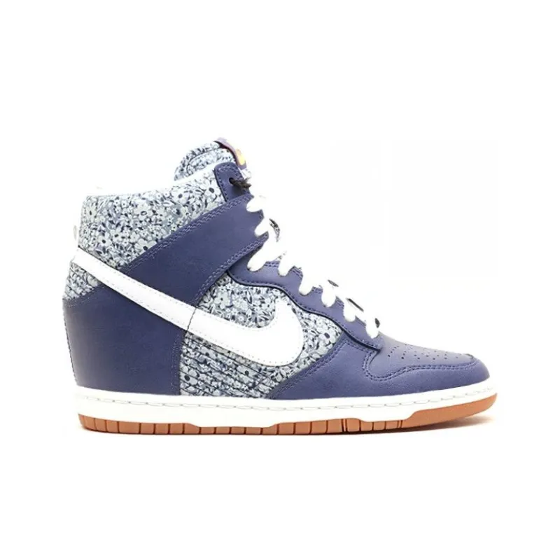 Nike Dunk Sky Hi Liberty Blue Non-slip Lightweight High-Top Skateboard Shoes GS Blue White-1
