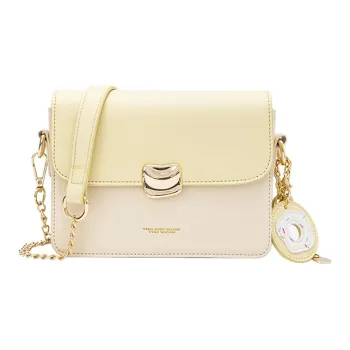 SEM/R Synthetic Leather Shoulder Bag Crossbody Bag Small Size Women's Custard/pink/green Tones