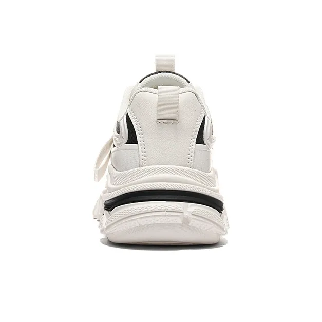 WARRIOR Chunky Sneakers Women's Low Top Beige Black-4