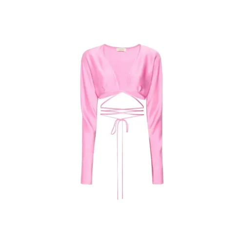 LAPOINTE Crop Tops Women's Bubble Gum Pink Color