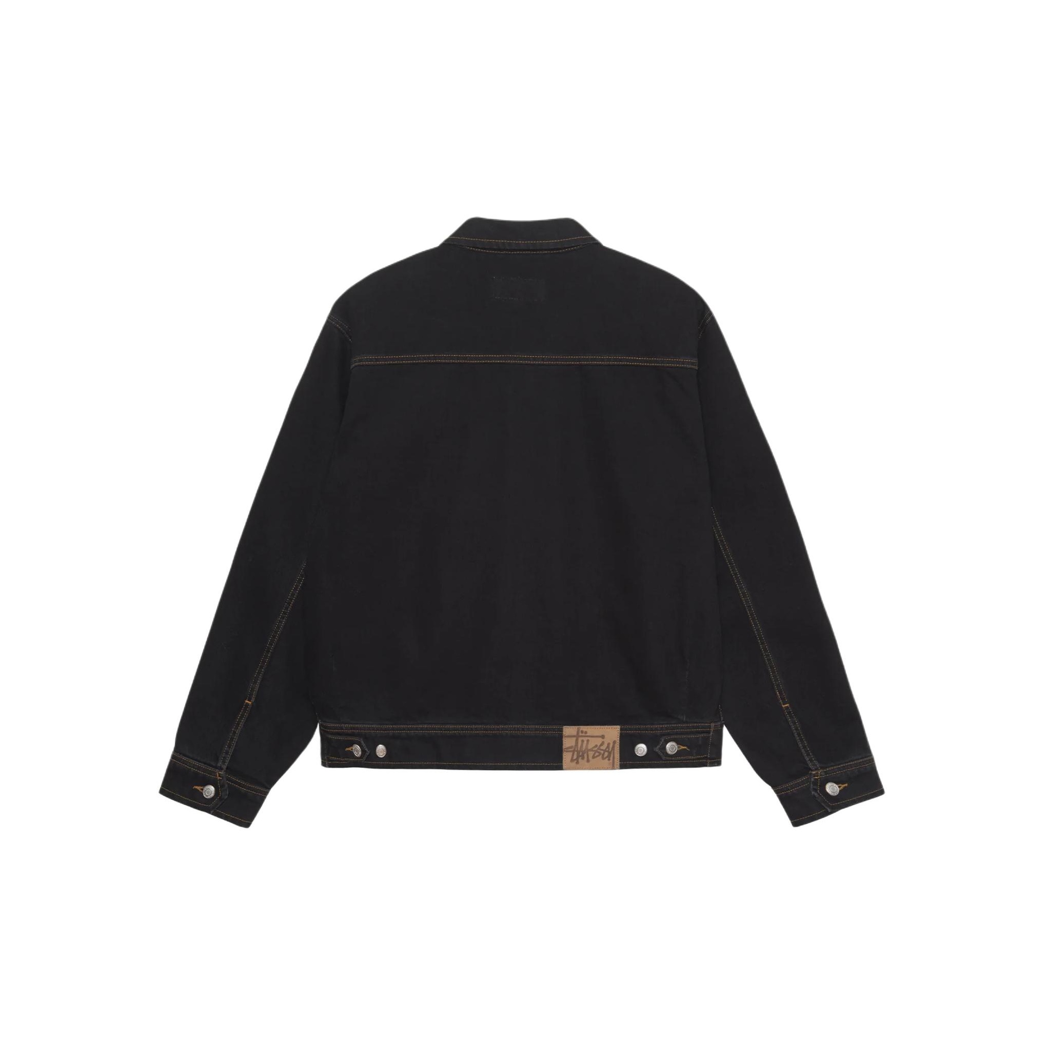ジャケット・アウター STUSSY ZIP WORK JACKET DENIM Stussy Worldwide Zip Work Jacket Denim Black Men's Sz