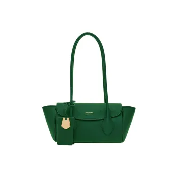 FERRAGAMO Stamped Calfskin Tote Bag Shopping Bag Bowling Bag Handbag Shoulder Bag Women's Forest Green