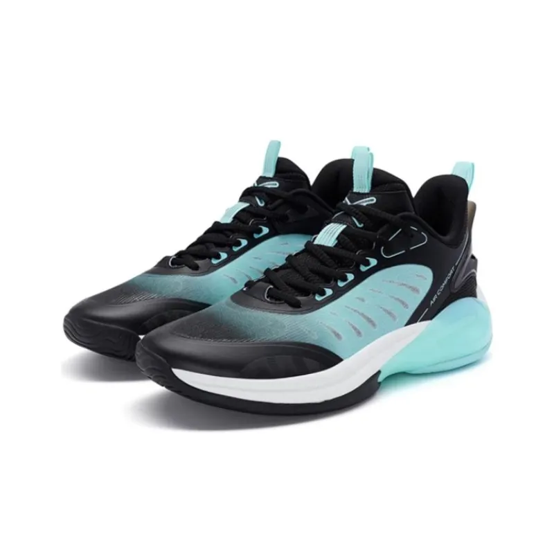 XTEP Durable Breathable Low Top Basketball Shoes Black Blue-2