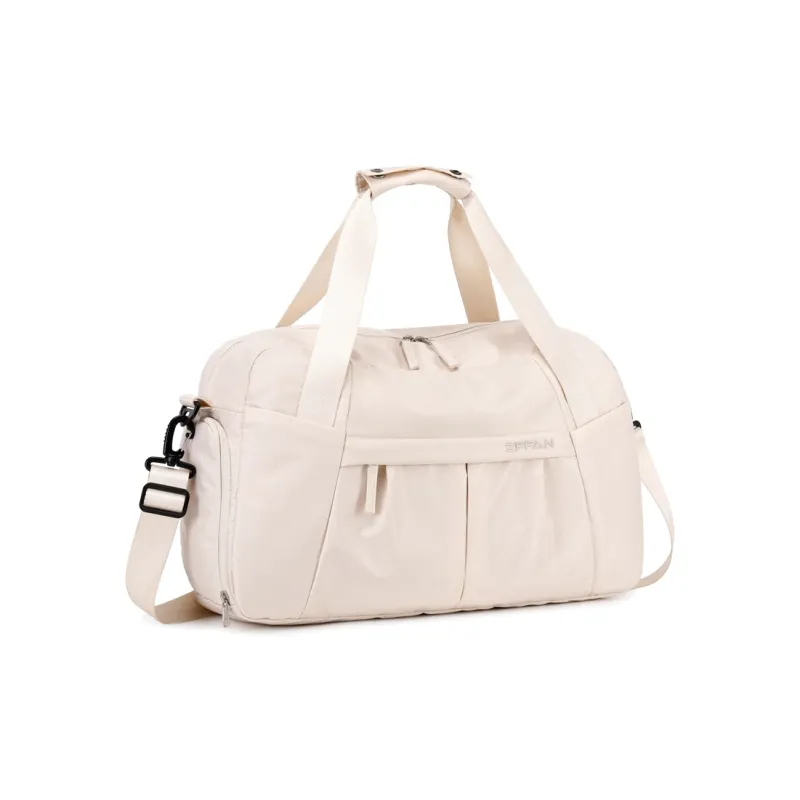 ZUOFEIFAN Nylon Fabric Travel Bags Gym Bags Large Size Women's Beige Black/Vintage Pink-9
