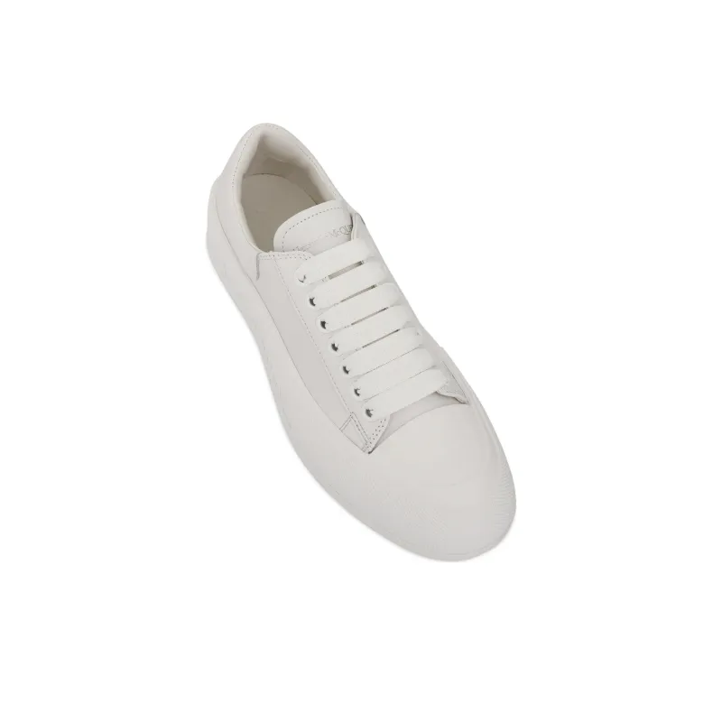 Alexander McQueen Deck Lace Up Plimsoll Sneakers 'Cream White'-4