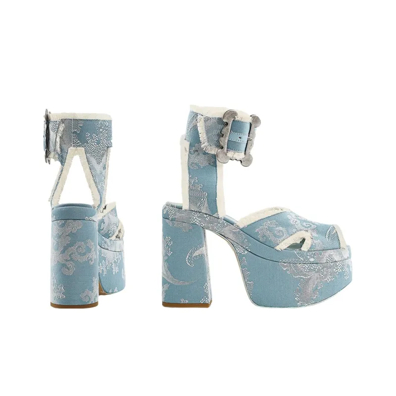 Vivienne Westwood Strap Sandals 11.5cm Women's Blue White-3