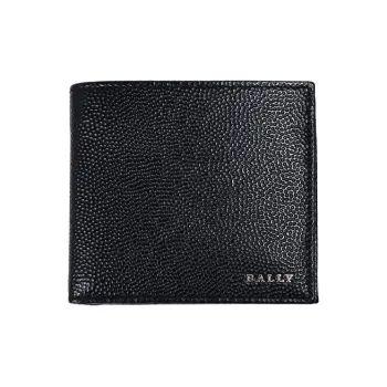 BALLY Cow Leather Leather Clip Zero Wallet Wallet Men's Black