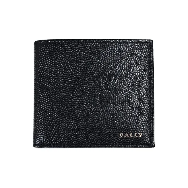 BALLY Cow Leather Leather Clip Zero Wallet Wallet Men's Black-0