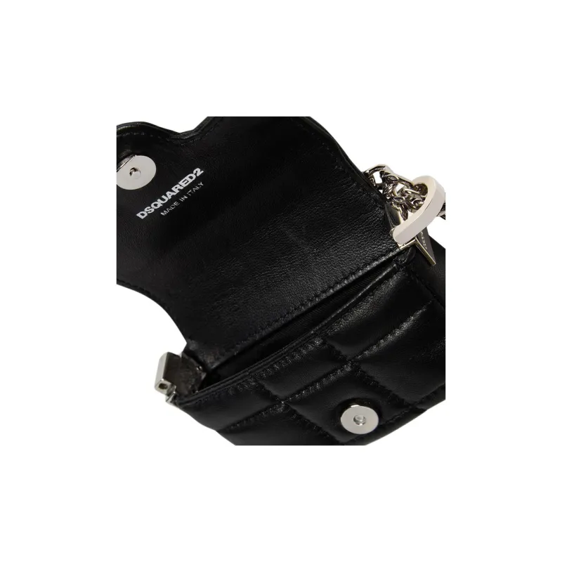 DSQUARED 2 D2 Plaque Quilted Crossbody Bag-3